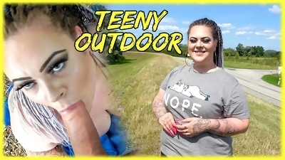 CHUBBY GIRL FROM HAMBURG GERMANY GETS FUCKED OUTDOOR CUMSHOT IN MOUTH