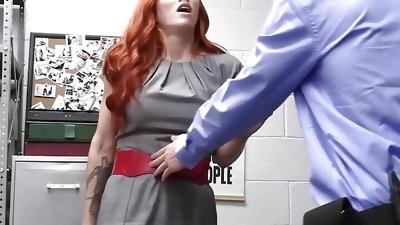 Superb Ginger Teacher Gets Caught Stealing From A Store So The  The Security Officer Disciplines Her