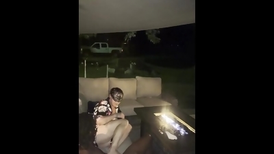 Late night sex on the patio🔥 almost got caught by the neighbors part