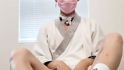 Asian hanfu sissy femboy puppy twink anal in white socks