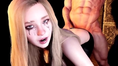 Blonde Girlfriend ass Drilling in a Dungeon  3D Porn