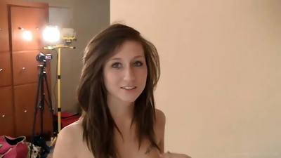18 year old college girl Abrina doing it on camera