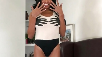Hot ebony model Anya Ivy solo masturbation