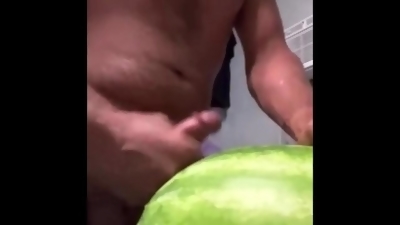 Fucking a watermelon CLIP in SLOW MOTION
