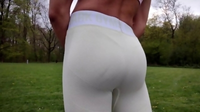 Flashing Big Cock in Sexy Gymshark Outfit