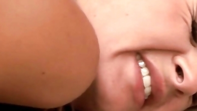 Hot blonde chick gets her beautiful face covered with warm cum