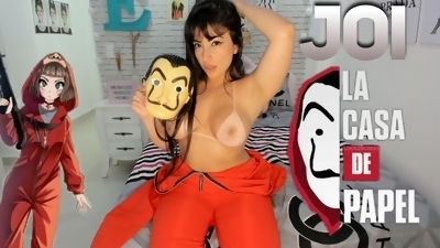 La casa de papel cosplay big ass latina teasing at the pole and giving the hottest JOI