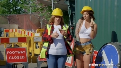 Sexy female construction worker gets fucked balls deep