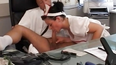 Awesome sexy nurse secretly films an amateur fuck with her doctor