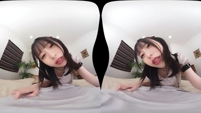 Teen Japanese babe VR sex